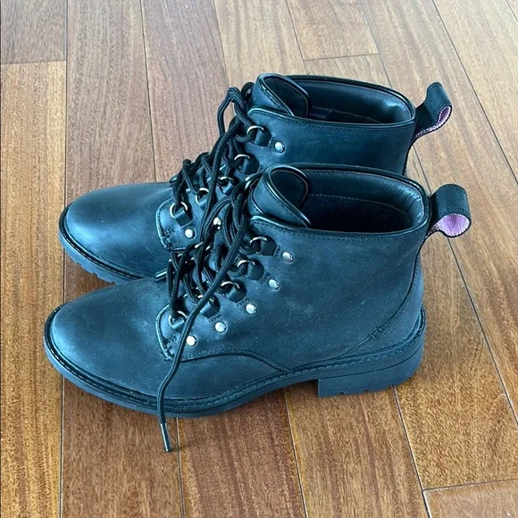 New Cole Haan Black Ankle Hiking Boots with Lace-Up Design 6 - Picture 2 of 3
